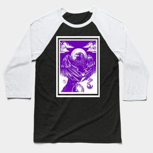 The Raven's Gift - White Outlined, Purple Version Baseball T-Shirt